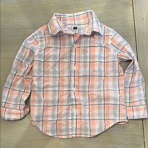 Janie and Jack Pink and Blue Button Down Shirt Classic Style
